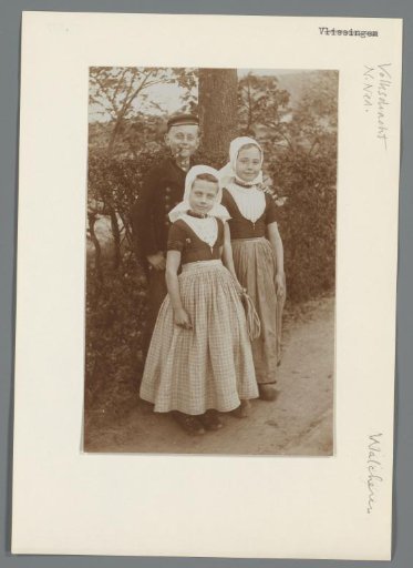 Three children in children's costume