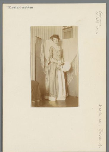 Portrait of an unknown woman in a costume designed by Tjitske E. Modderman