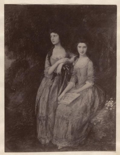 Photographic reproduction of a painted portrait of Mrs. Sheridan and Mrs. Tickell by Thomas Gainsborough