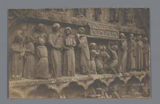 Statues on the façade of the cathedral of Amiens