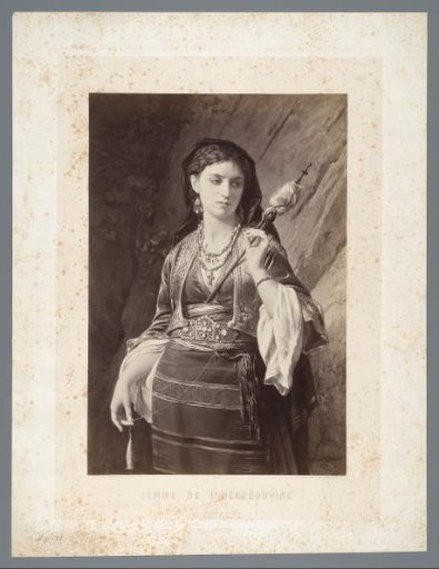 Photographic reproduction of the painting Femme de l'Herzégovine by Emile Charles Hippolyte Lecomte-Vernet
