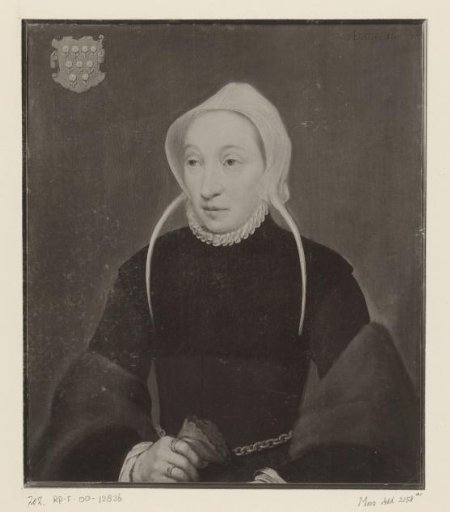Photographic reproduction of a painted portrait of Cornelia van Droogendijck