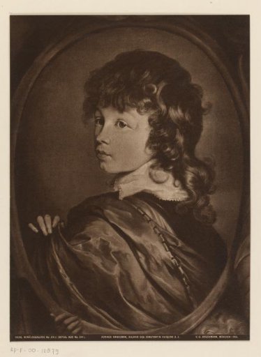 Reproduction of a detail from a painted portrait of Constantijn Huygens jr.