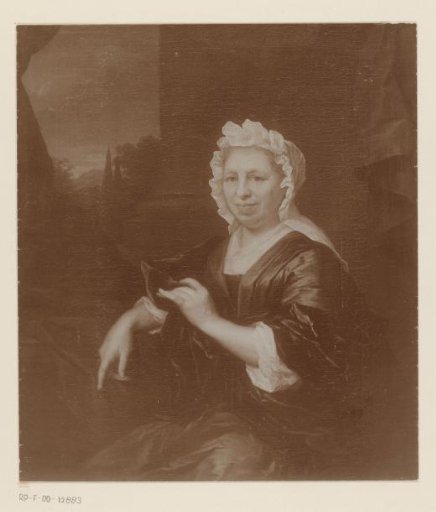 Photographic reproduction of a painted portrait of Brechje Hooft
