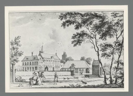 Wiarda State at Goutum, visible from the Slotpoort, 1786. Original drawing in ink by J. Bulthuis