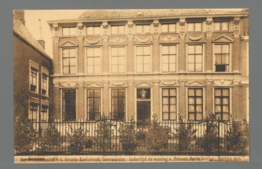 The Prinsessenhof in the Groote Kerkstraat, Leeuwarden. At the time the residence of Princess Maria Louisa "Marijke mui."