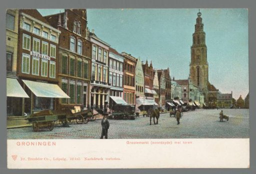 Groningen. Grootemarkt (north side) with tower