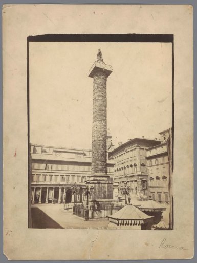 View of the Column of Marcus Aurelius in Rome