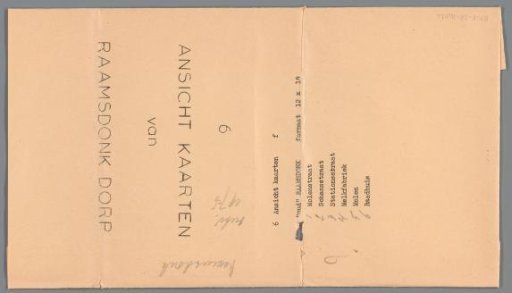 Cover for six postcards of Raamsdonk village