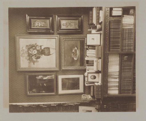 Interior of Stadhouderskade 56, the residence of Andries Bonger in Amsterdam, with paintings by Odilon Redon on the wall