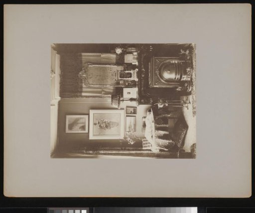 Interior of Stadhouderskade 56, the residence of Andries Bonger in Amsterdam, with paintings by Odilon Redon on the wall