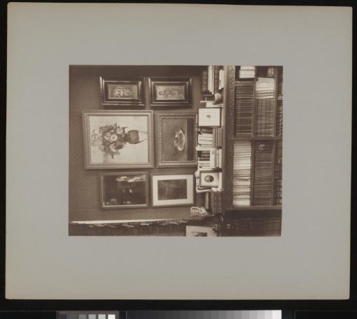Interior of Stadhouderskade 56, the residence of Andries Bonger in Amsterdam, with paintings by Odilon Redon on the wall