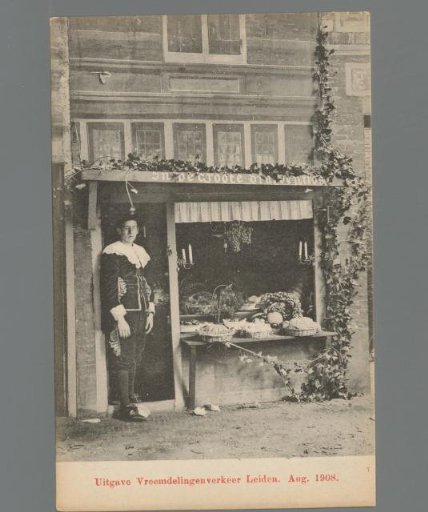 Man in costume for a tavern during the Old Holland Festivals in Leiden