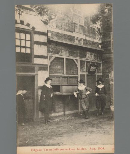 People in costume for a haunted house during the Old Holland Festivals in Leiden