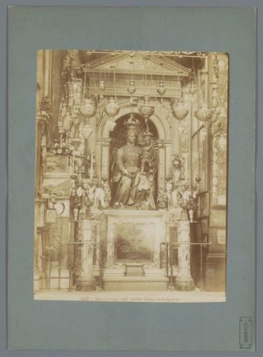 Altar with Sculpture of Madonna and Child in the Basilica of Sant'Agostino in Rome, Italy