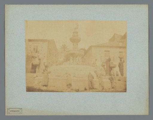 Fountain and Water Carriers in Taormina, Italy