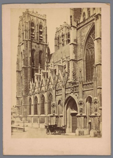 Exterior of the St. Michael and St. Gudula Cathedral in Brussels, Belgium
