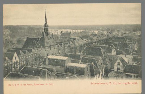 Schoonhoven, South-East, in bird's-eye view