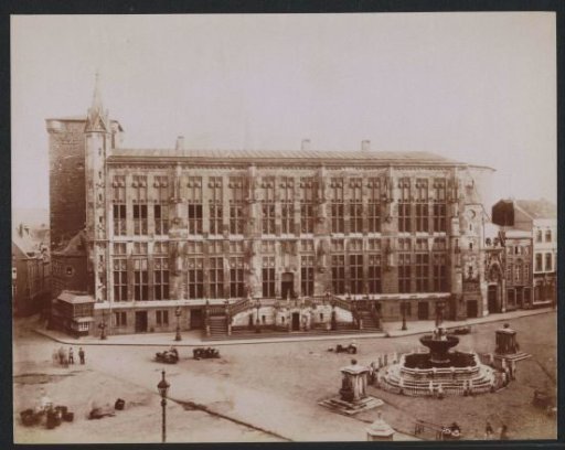 Town Hall of Aachen after the Fire in 1883