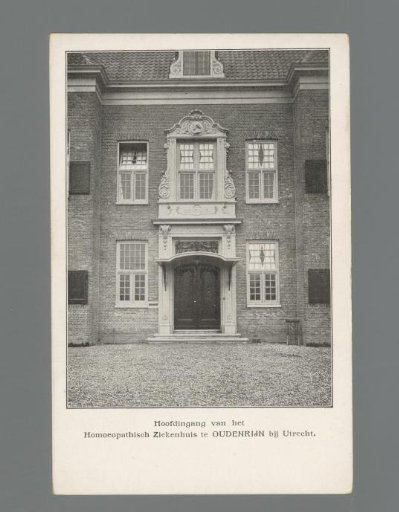 Main entrance of the Homeopathic Hospital at Oudenrijn near Utrecht