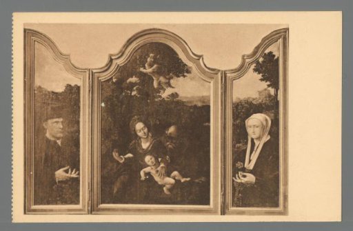 Archbishop's Museum, Utrecht. Triptych. The Holy Family (with donor). Copy after an Italian master. 16th century