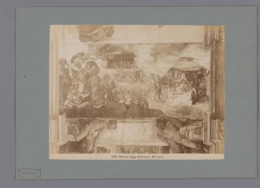 Photographic reproduction of the fresco The Flood by Michelangelo in the Sistine Chapel