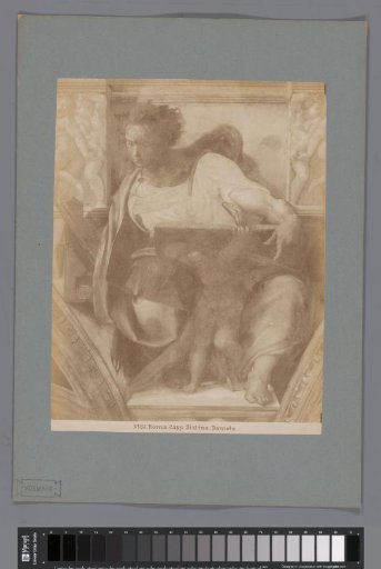 Photographic reproduction of the fresco Daniel by Michelangelo in the Sistine Chapel