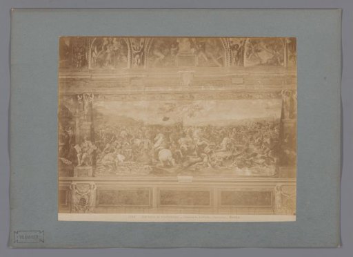 Photoreproduction of the fresco The Battle of Constantine by Raphael in the Camera di Raffaello in Rome