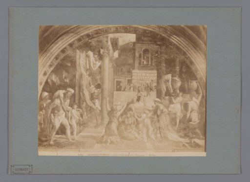 Photographic reproduction of the fresco Stanza dell'Incendio di Borgo by Raphael in the Camere di Raffaello