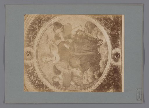 Photographic reproduction of the fresco Theology by Raphael in the Stanza della Segnatura, Vatican