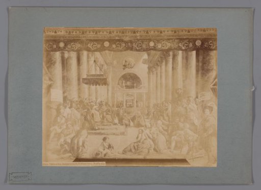 Photographic reproduction of the fresco The Donation of Rome by Raphael in the Sala di Costantino, Vatican