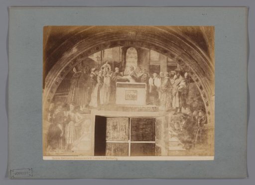 Photographic reproduction of the fresco The Justification of Leo III by Raphael in the Stanza dell'Incendio, Vatican