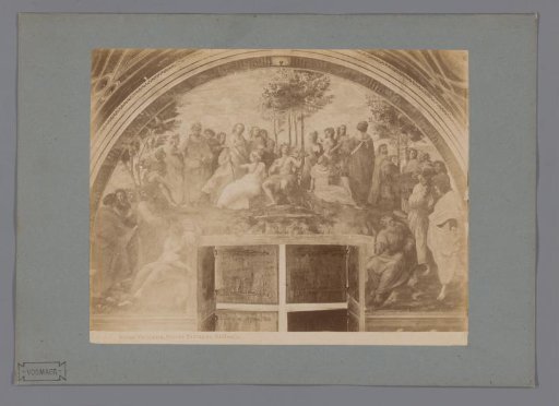 Photographic reproduction of the fresco Parnassus by Raphael in the Stanza della Segnatura, Vatican