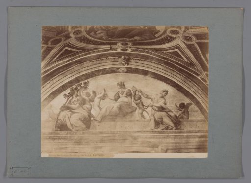 Photographic reproduction of the fresco Cardinal Virtues by Raphael in the Stanze di Raffaello, Vatican