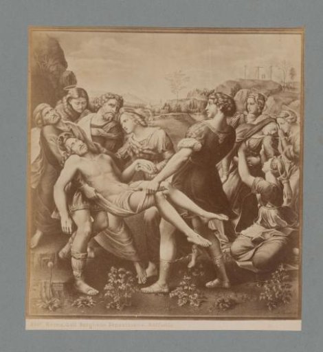 Photographic reproduction of the painting The Deposition by Raphael, in the collection of the Galleria Borghese in Rome