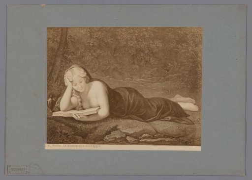 Photographic reproduction of an engraving after the painting Magdalene by Correggio