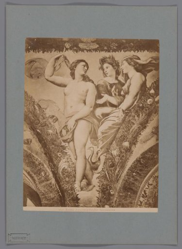 Photographic reproduction of the fresco Cupid and Psyche in the Loggia di Psiche, Villa Farnesina in Rome