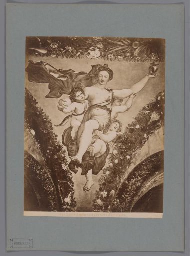Photographic reproduction of the fresco Psyche Returns from Venus in the Loggia di Psiche, Villa Farnesina in Rome