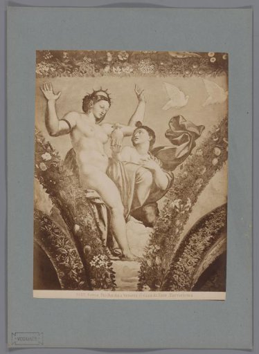 Photographic reproduction of the fresco Psyche and Venus in the Loggia di Psiche, Villa Farnesina, Rome
