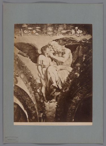 Photographic reproduction of the fresco Jupiter and Cupid in the Loggia di Psiche, Villa Farnesina, Rome