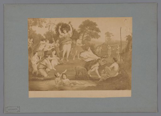 Photographic reproduction of a painting with bathing women