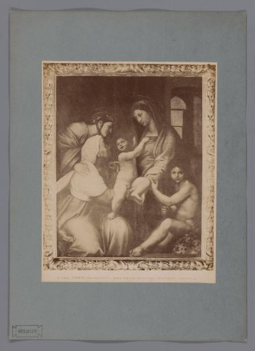 Photographic reproduction of the painting Holy Family by Raphael in the Galleria Pitti in Florence