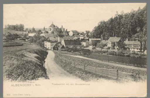 Albendorf in the Silesian Mountains. Total View with the Church of Grace