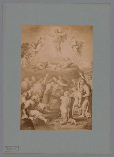 Photographic reproduction of an engraving after the painting The Transfiguration by Raphael