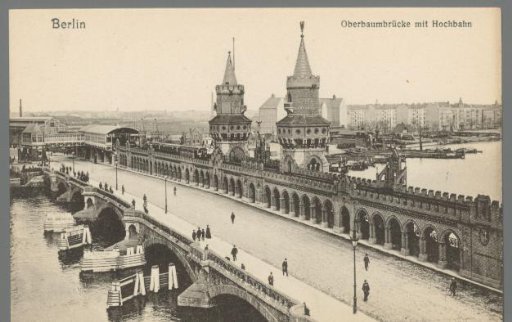 Berlin. Oberbaum Bridge with Elevated Railway