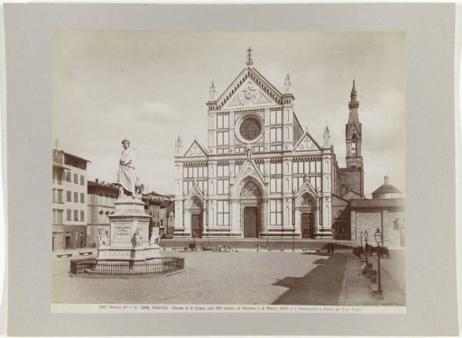 Facade of the Santa Croce and Statue of Dante