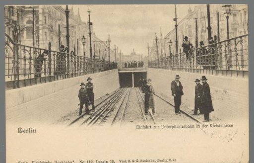 Berlin. Entrance to the Suburban Railway in Kleistrasse