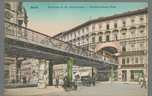 Berlin. Elevated railway in Bülowstrasse - Perforated House