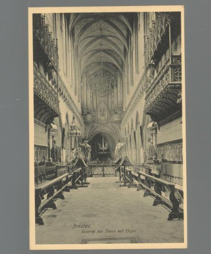 Breslau. Interior of the Cathedral with Organ