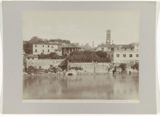 View of the Cloaca Maxima in the Tiber in Rome with the Temple of Hercules Invictus and the Santa Maria in Cosmedin